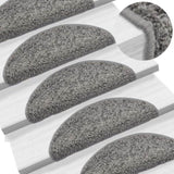 Stair Mats 10 pcs 56x17x3 cm Grey Half Round 149783