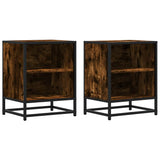 Bedside Cabinets 2 pcs Smoked Oak 40x31x50 cm Engineered Wood and Metal 848704