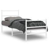 Metal Bed Frame without Mattress with Footboard White 80x200cm 355423