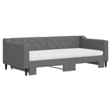 Daybed with Trundle and Mattresses Dark Grey 90x190 cm Fabric 3197498