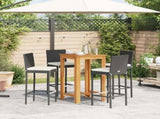 Garden Bar Set Black Solid Acacia Wood Standard Tough 3295296