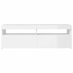 TV Cabinet with LED Lights High Gloss White 120x35x40 cm 804379