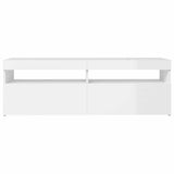 TV Cabinet with LED Lights High Gloss White 120x35x40 cm 804379