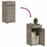 Garden Storage Cabinet Grey 55x55x111 cm Poly Rattan 365561