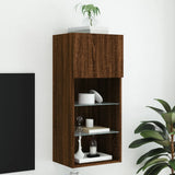 TV Cabinet with LED Lights Brown Oak 40.5x30x90 cm 837055