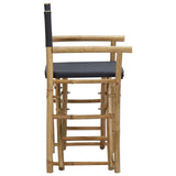 Director's Chair Set of 2 Dark Grey Bamboo, Polyester Standard 313029