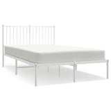 Metal Bed Frame without Mattress with Headboard White 120x200cm 350929