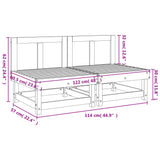Garden Middle Sofas 2 pcs Solid Wood Pine 825401