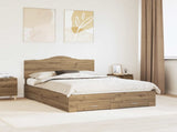 Bed Frame with Drawer Artisan Oak 140 x 190 cm Engineered Wood 3413611