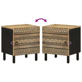 Bed Cabinets 2 pcs Black 40x33.5x46 cm Solid Rough Wood Mango 4018625