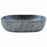 Countertop Basin Black and Grey Oval 47x33x13 cm Ceramic 155068