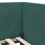 Corner Bed Frame with Headboard Dark green 90 x 190 cm Velvet 42016638