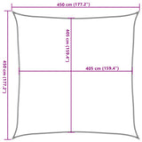 Sunshade Sail 160 g/m Square Sand 4.5x4.5 m HDPE 4002024