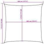 ZNTS Sunshade Sail 160 g/m² Red 4.5x4.5 m HDPE 311607