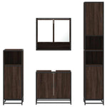ZNTS 4 Piece Bathroom Furniture Set Brown Oak Engineered Wood 3301219