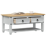 Coffee Table with Drawer White 100 x 48 x 45 cm Solid Pine Wood 42024941