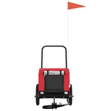 Pet Bike Trailer Red and Black Oxford Fabric and Iron 94013