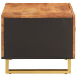 Coffee Table Brown and Black 80x50x40 cm Solid Wood Mango 356788