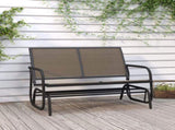 Garden Glider Bench Brown120.5x76x86.5 cm Textilene&Steel 362709