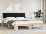 Bed Frame with Upholstered Headboard Black 150 x 200 cm 877481