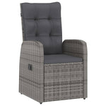 ZNTS 11 Piece Garden Dining Set with Cushions Grey Poly Rattan 3095255