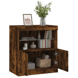 Sideboard with LED Lights Smoked Oak 60x37x67 cm 836655