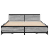 Bed Frame with Drawers without Mattress Grey Sonoma 150x200 cm King Size 3279930
