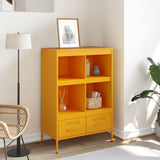 Highboard Mustard Yellow 68x39x101.5 cm Steel 843105