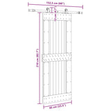 Sliding Door with Hardware Set 85x210 cm Solid Wood Pine 3332714