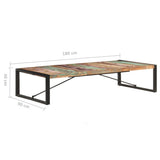 Coffee Table Multicolour Reclaimed Wood Large Durable 321589