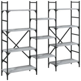 Bookshelf Grey Sonoma 160x28.5x136.5 cm Engineered Wood 838876