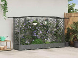Raised Bed with Trellis and Roof Light Grey 203.5 x 40 x 123 cm 42032583