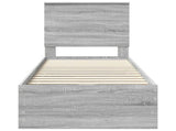 Bed Frame with Drawer Grey Sonoma 75 x 190 cm Engineer Wood 3411171
