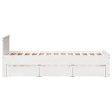Bed Frame without Mattress with Headboard White 90x190 cm Single Solid Wood Pine 3308787