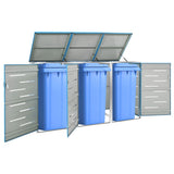 Triple Wheelie Bin Shed 207x77.5x112.5 cm Stainless Steel 149568