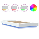 Bed Frame with LED Lights without Mattress White 75x190cm 3281154