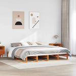 Bed Frame without Mattress Wax Brown 200x200 cm Solid Wood Pine 3302323