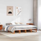 Bed Frame without Mattress Wax Brown 200x200 cm Solid Wood Pine 3302323