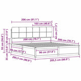 Bed Frame with Upholstered Headboard Light Grey 200 x 200 cm 3398178