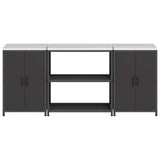 Kitchen Storage Set HATTEM 3 pcs Black Cold-rolled Steel 3392666