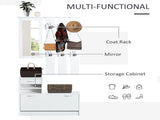 2PC Shoes Storage Chest Cloths Rack Unit w/Mirror Multiple Shelves Large Storage Capacity Shoes T3398P328326