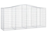 Arched Gabion Baskets 9 pcs 200x50x120/140 cm Galvanised Iron 3145668