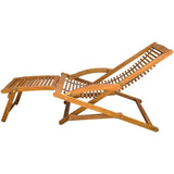 41806 Deck Chair with Footrest Solid Acacia Wood
