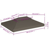 2-Tier Gazebo Top Cover 310 g/m 4x3 m Taupe 44760