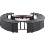 Hot Tub Surround Black Poly Rattan 41454