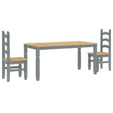 3 Piece Dining Set PANAMA Grey Solid Wood Pine 3345201