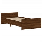 ZNTS Bed Frame without Mattress Brown Oak 100x200 cm Engineered Wood 835938