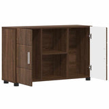 Sideboard with Shelf FLORIN Brown Oak 88.5 x 30.5 x 55.5 cm 880298