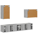 TV Wall Cabinet Set 4 pcs Grey Sonoma Engineered Wood 3408940