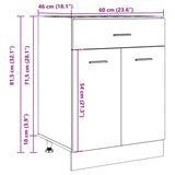 Drawer Bottom Cabinet Lyon Artisan Oak 60x46x81.5 cm Engineered Wood 856090